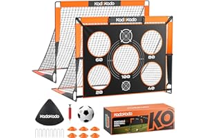 But de Football, KADOKADO But de Foot Enfant pour Enfants 4 en 1 - Cage de Foot Enfant Exterieur avec Sac de Transport 120 * 90 * 90cm Cages et Mini Buts Idéal pour Le Jardin