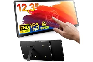 Produktbild: ROADOM 12,3" Mini Touchscreen Monitor, 1920x720 Ultra-Wide Bar USB-C HDMI | 5-Punkt-Touch, IPS, Tragbarer Monitor, Win/Mac, P