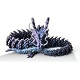 Hareketli Ejderha Oyuncak &ndash; Fantastik Eklemli Ejderha Fig&uuml;r, Mitolojik Tasarım &amp; Koleksiyonluk Fig&uuml;r, 30 cm (Gece Mavisi)