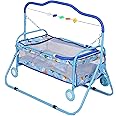 FLIPZON Foldable Baby Cradle with Swing, Jhula Palna for New Born Babies | Comfortable Multi-Use Baby Cradle, baggi/palna for Baby (Sky Blue)