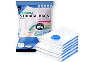 KEPLIN Sac de Rangement Sous Vide Aspirateur - Lot de 6, 50x70 cm I Maximisez l'espace et Rangez Vêtement, Literie, Serviette, Couette, Oreiller I Sac de Compression, Double Fermeture Éclair et Valve