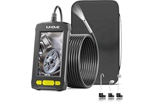 3.9mm Industiral Endoscope ILIHOME 1080P HD Borescope Inspection Camera with 6 LED Lights Waterproof Snake Sewer Camera with 4.3'' IPS Screen 5M Cable Travel Case