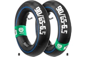 MOOVMOOV - 2 Cámaras de Aire 90/65-6.5 (11 Pulgadas) para Patinete Eléctrico - Válvula de Codo 100/90 | Compatible con Neumático Inflable 90/65-6.5 Off-Road, Slick y Road.