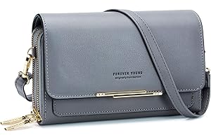 Roulens Bolso para Teléfono Móvil,Bolso de Hombro Pequeña de Mujer,Bolso Bandolera Cruzado Cuero PU,Mensajero Crossbody Bag Bolso Movil Mujer con Ranuras para Tarjetas, Cremallera y Correa