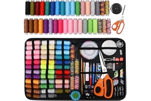 HEPAZ Kit de costura,Costurero con 200 piezas Accesorios de costura Premium y Funda de Transporte para Inicio/Viaje/Adultos/Niños/Principiantes/Uso de Emergencia(Negro)