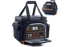 FRECOLSH Travel Carrying Case Compatible with Jackery 500, Portable Power Station Storage Case with Waterproof Bottom and Pocket for Jackery Accessories, Storage Bag Only