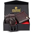 HAMMONDS FLYCATCHER Men's Genuine Leather Belt Wallet Combo - Valentine's Gift for Boyfriend and Husband - Birthday Gift for Boyfriend Unique - Leather Wallet & Belt Combo-Brown