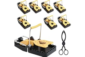 LROCOTANC Conjunto de 8 trampas para Ratones domésticos Reutilizables – cepos eficaces y rápidos para Uso en Interiores y Exteriores – seguras e higiénicas