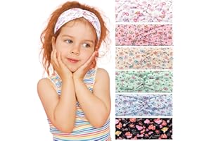 BETESSIN 5pcs Cinta Elástica Pelo Unicornio para Niñas, Banda de Algodón, Diadema Colores, Turbante, 21cm*8cm