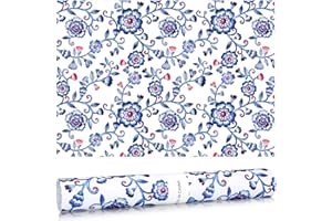 GERSONIEL 10 Sheets Drawer Liners for Dresser Scented Drawer Liners Drawer Paper Liner Non Adhesive Scented Liners for Drawers Fragrant Drawer Liners for Home Shelf Closet (Blue Flowers, Linen)