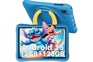 OSCAL Tablette Enfants 10 Pouces,Tablette Android 15,WiFi 6,Octa-Core,5100mAh,12Go RAM,128Go ROM/512Go TF,5+8MP,Protection Yeux HD,Contrôle Parental,pour Enfants 3 à 12 Ans,EVA étui Enfant,Bleu