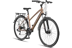 Licorne Bike Bicicleta de trekking Premium Touring en 28 pulgadas de aluminio con freno de disco para niños, niñas, mujeres y hombres – 21 velocidades – bicicleta de montaña – Crossbike