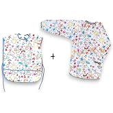 Yorni 3-6 Yaş &Ccedil;ocuk Aktivite &Ouml;nl&uuml;ğ&uuml;, İkili Set, Uzun ve Kısa Kollu, Su Ge&ccedil;irmez, Makinede Yıkanabilir