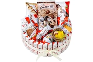 ONZA DULCE Y SALADO SWEET & SALTED Onza Chocolat de Paques Kinder Bueno - Coffret cadeau de bonbons Kinder Chocolats, Oeufs de paques Kinder Surprise, Kinder Eggs, Happy Hippo Biscuits, Chocobon - Cadeau Paques Enfant Chocolats