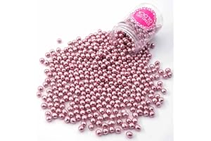 STREUSEL GLÜCK WIR STREUSELN LIEBE Szczęśliwe kule czekoladowe Crispy mini różowe metaliczne 75 g – perły, czekoladowe perły cukrowe, posypki czekoladowe, na urodziny dziecka, Boże Narodzenie, urodziny, babeczki, babeczki, babeczki,