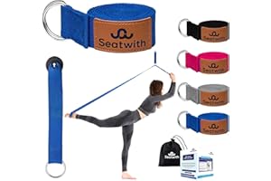 Seatwith Yoga Stretching Strap - Exercise Straps - Transport Bag + Training Instructions Included - For Fitness, Pilates, Physiotherapy