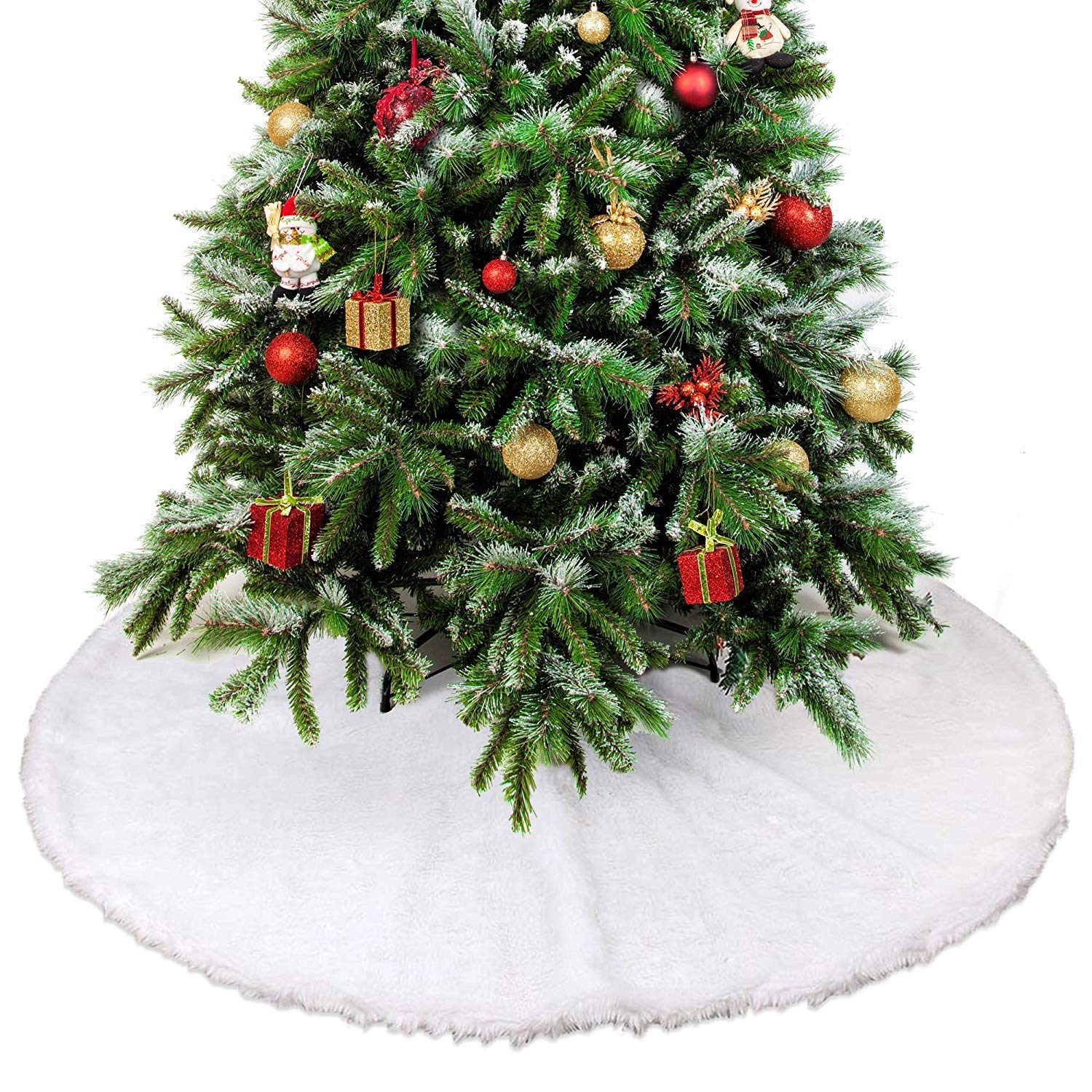Albero Di Natale Bianco 90 Cm.Gonna Per Albero Di Natale In Peluche Effetto Neve Base Copribase Decorazione Perfetta Per Il Tuo Albero Di Natale Copri Diametro Di 90 Cm Adatta Per Alberi Di Qualsiasi Dimensione Casame