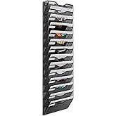 Senhoglb Metalen hangende wandvijlen, 14 niveaus wandbestandshouder, A4