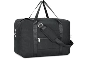 NARWEY Easyjet Airlines torba kabinowa 45 x 36 x 20 cm pod siedzenie, składana torba podróżna, torba sportowa, torba na ramię, bagaż podręczny, na noc, dla kobiet i mężczyzn, A-Czarny, 25L, Nowoczesny