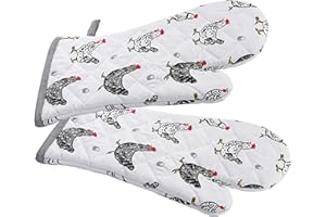 SPOTTED DOG GIFT COMPANY - Guanti da forno con motivo gallino e gallo - resistente al calore - idee regalo per amanti degli animali e cuochi - 2 pezzi