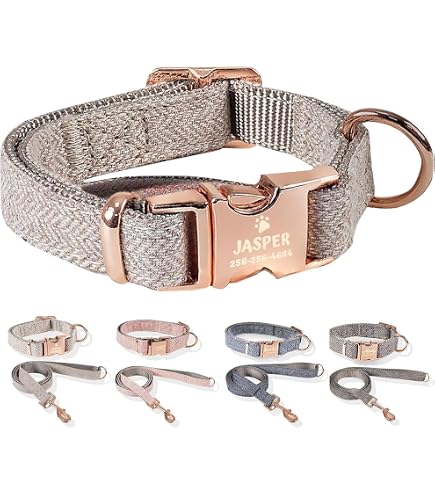 PET ARTIST Personalisiertes Leder-Hundehalsband – Gerollt, Gepolstert, Verstellbar, Mit Namensschild (Größe S–L, Farbe Kaffee)