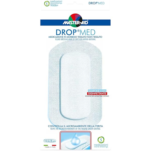Pansement Postopératoire Drop Med 10x10 Cm, 5 Pièces