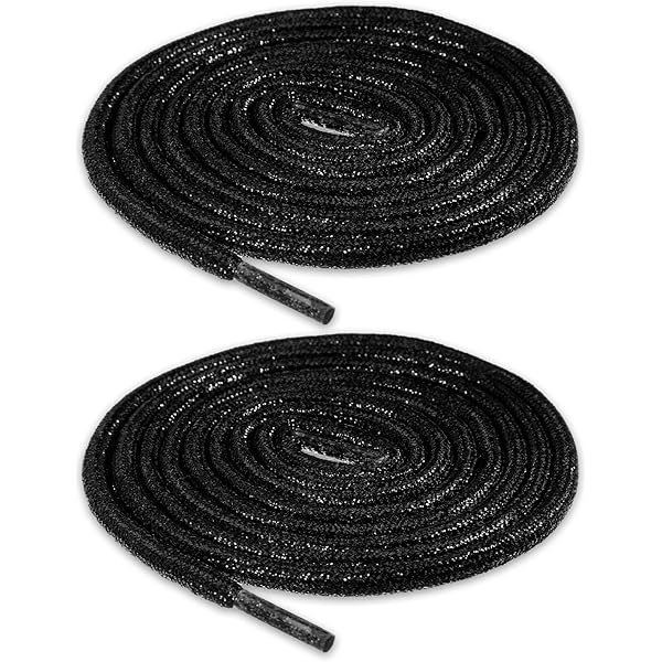 Jamron One Piece 4mm/6mm Glitter Ronde Schoenveters met Strass Steentjes Trekkoord voor Hoodie Vervangingen, 6mm-zwart, 160