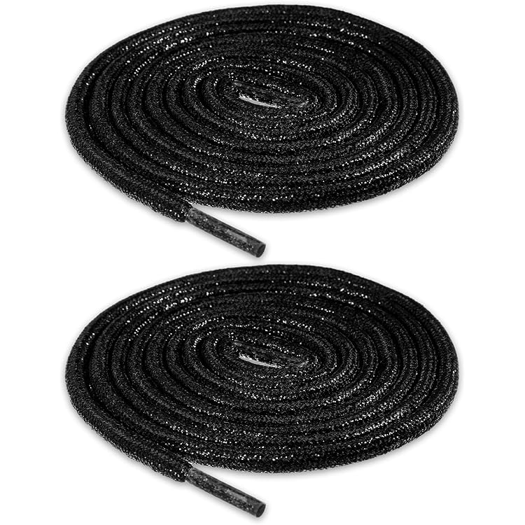 Veter 120 centimeter plat zwart glitter. | schoenveters