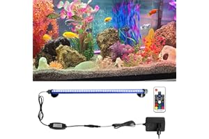GOESWELL Aquarium Licht LED RGB Fernbedienung: Wasserdichte licht Aquarium lampe LED RGB COB Fisch Tank LED Beleuchtung mit Fernbedienung 360° Fernsteuerung bis 20m Mehrfarbig gleichmäßige Helligkeit(30CM)