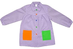 ETREXONLINE Malschürze für Kinder in der Schule, Bastelschürze für Kinder mit Knopf, Schürze für Schule und Handwerk