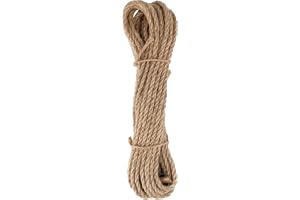 D.RECT Juterep 6 mm 10 m - hamparep naturligt fiberrep, natur