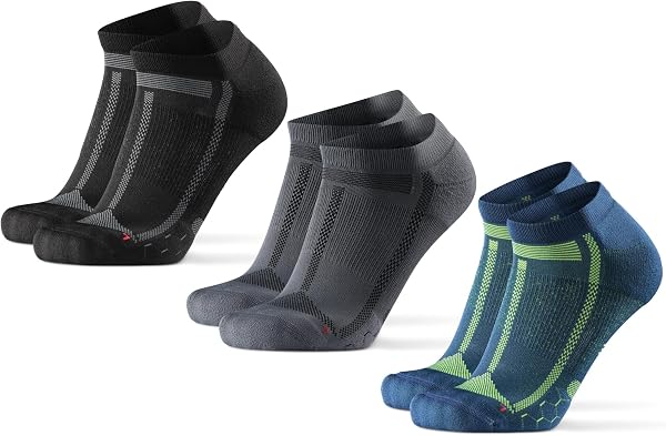 DANISH ENDURANCE Calcetines Cortos de Running, Calcetines Deportivos Antiampollas, Técnicos, Deporte, para Hombre y Mujer, 3 Pack - 1