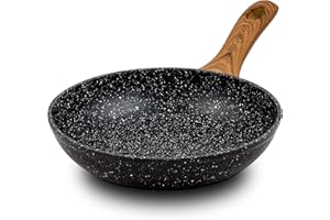Nava Nature Non Stick Frying Pan, Aluminium Cooking Pan with Scratch Resistant Stone Coating and Heat Proof Handle, PFOA Free, 20cm Size