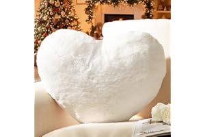 Yhoelata Cojin Corazon Blanco,Cojin de Peluche en Forma de Corazon, Cojines De Sofa De Felpa, Cojines De Cama, Decoracion De Dormitorio Infantil, 38 x 48 cm