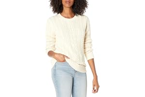 Amazon Essentials Femme Pull Doux à Col Rond et Manches Longues Type Pêcheur, Maille Torsadée (Disponible en Grandes Tailles)