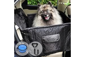 PETPROVED Asiento Perro Coche Transportin Perro Coche Impermeable Cesta Asiento Coche Perro Mediano Grande Transporte Asiento de Coche para Perro Porta Perros Gatos Asientos Delanteros (Trasero L 21 kg)