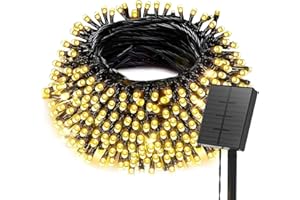 SOLARBABY Luci Natale Esterno Solare,22M 200LED Catena Luminosa Esterno Solare,8 Modalità Impermeabili luci Solari da Giardino Decorative per Natale Albero Patio,Bianco Caldo