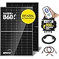 Balkonkraftwerk 860W/800W mit 2x430W Bifazialer Glas Solarmodule, balkonkraftwerk 800W komplett steckdose, Wechselrichter upg