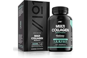 REVIVE NATURALS Kollagenkomplex-Kapseln - 5 Arten von Kollagen aus Lebensmitteln - hydrolysiertes Grasfutterrind, Meerestiere aus Wildfängen und Freilandhuhn, Hyaluronsäure und BioPerine®, 120 Stück (1 Packung)