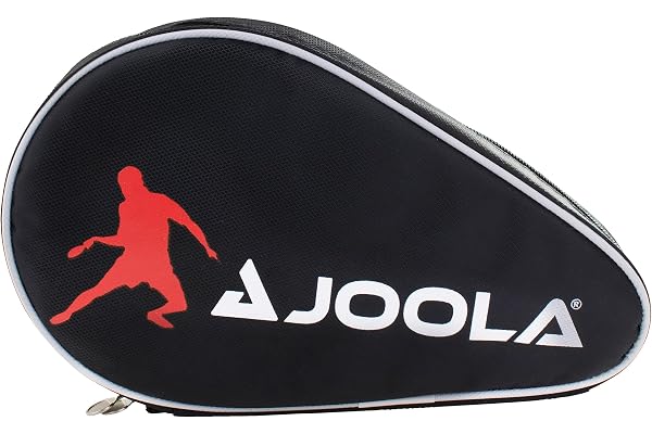 JOOLA 80505 bordtennisracket fodral ficka dubbel bordtennisfodral för 2 vattenavvisande bordtennisväska, svart/röd, 28 x 17 x 4 cm
