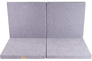 MEOWBABY 120x120cm Tappetino per Bambini Cloud Materasso da Pavimento Tappeto per Baby Rotondo Pieghevole Gioco Tende Juguete Para la Habitación de los Niños Made in EU Grigio Chiaro