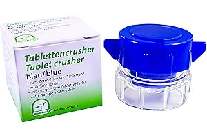 MEDI-INN+ Medi-Inn Mortaio per Compresse Blu Tablettencrusher Per Schiacciare Di Pastiglie Con Vano Portaoggetti