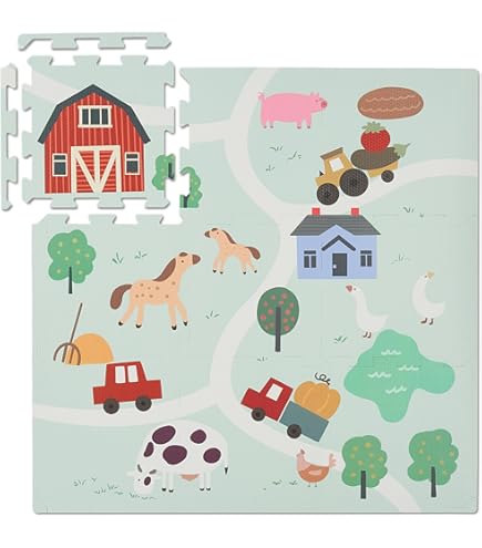 Foam Vloertegel Puzzelmat Foam Speelmat Pluche Gebiedstapijt Zacht Speelmat Fluffy Tegels for Kinderen Kamer Puzzle Vloermat, Dik 0,6/1cm Foam Vloer Mat HSYFdy (Color : E, Size : 30x30x1.0cm-30pcs