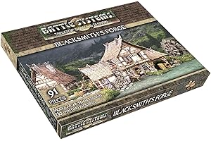 Battle Systems Fantasy Wargames Terrain – Blacksmiths Forge – Multi Level Tabletop War Game Board – Wargaming 40K Universe – BSTFWE006