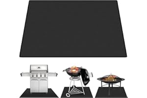 BOCGUY Tappeto Ignifugo 100 x 150 cm, Tappeto Ignifugo per Camino, Pieghevole Tappetino per Braciere in Fibra di Silicone, Tappeto Per Stufa Per Barbecue, Prato, Giardino, Pavimento, Cortile, Nero