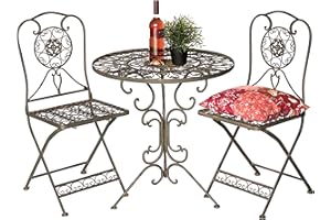 DanDiBo meble ogrodowe - stół i 2 krzesła wykonane z metalu TECLA