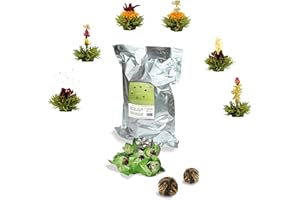 ‎CREANO Creano Herbata kwiatowa, 36 kulek do herbaty, zielona herbata, duże opakowanie, herbata kwitnąca w opakowaniu zbiorczym, róże herbaciane, herbata kwitnąca, herbata kwitnąca