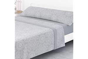 Victorio & Lucchino Juego de sábanas coralina - Modelo Beverly (Gris, 105 cm)