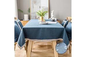 Pahajim Obrus Prosty Styl Bez Zmarszczek Eleganckie Obrusy Lniane Zmywalny Obrus Stół Kuchenny Pokrowce Pyłoszczelna Dekoracja Stołu Ogrodowego (Czerwony, Prostokątny/Owalny, 135x220 cm)