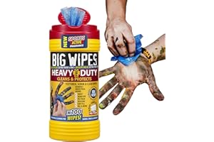 Big Wipes Heavy Duty Pro+ Hand Wipes – Textured Dual-Sided Cleaning Wipes for Paint, Grease, Oil - Industrial Cleaning Products for Tools & Surfaces - Heavy Duty Hand Cleaner - Dispenser Tub x100